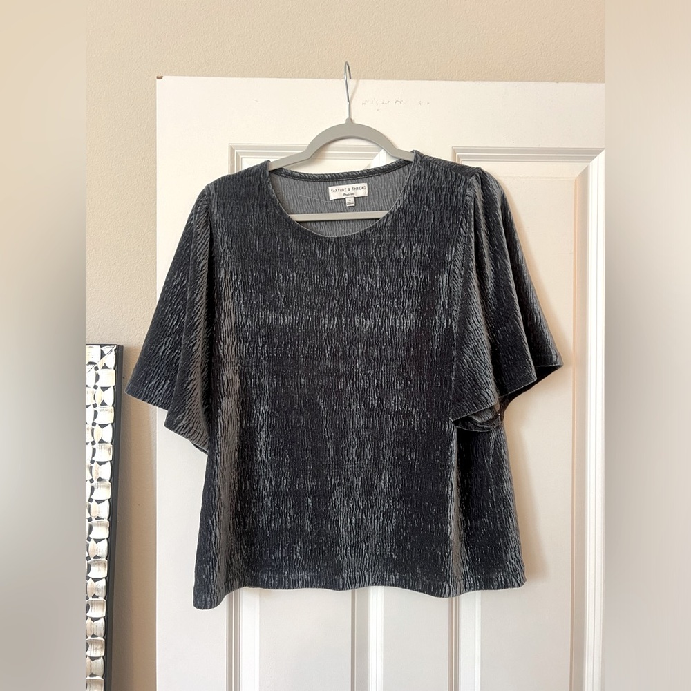 Madewell Velvet Dark Green Top